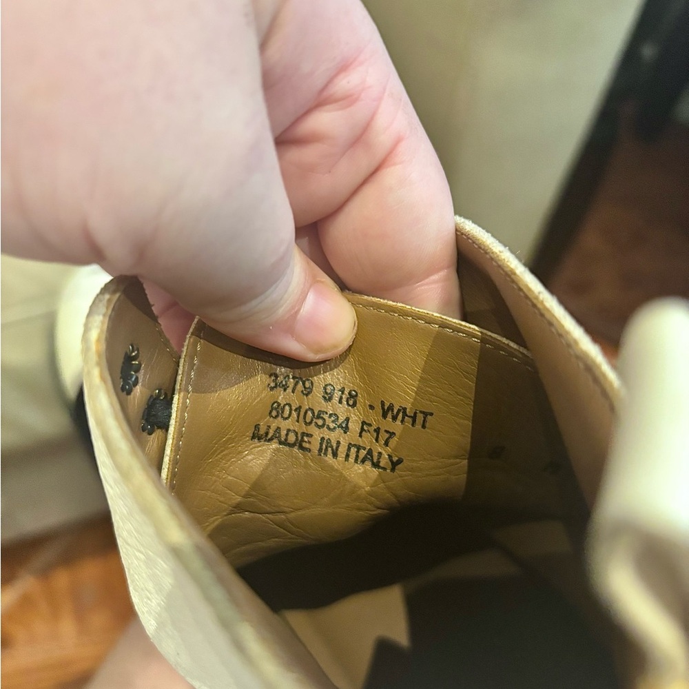 Women’s Frye Alice White Leather Combat Boots - Picture 8 of 16